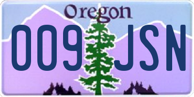OR license plate 009JSN