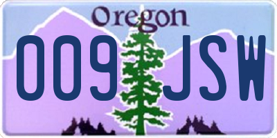OR license plate 009JSW