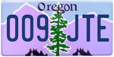 OR license plate 009JTE