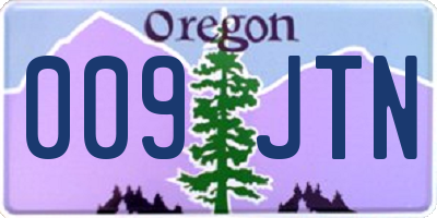 OR license plate 009JTN