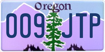 OR license plate 009JTP