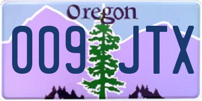 OR license plate 009JTX