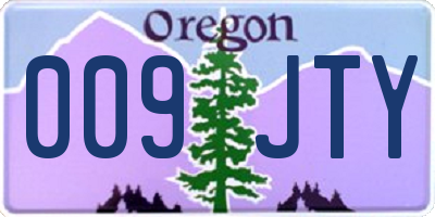 OR license plate 009JTY