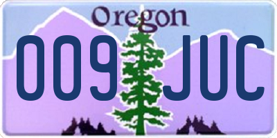 OR license plate 009JUC