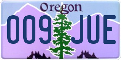OR license plate 009JUE