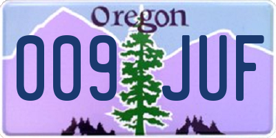 OR license plate 009JUF
