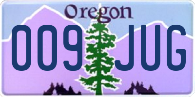 OR license plate 009JUG