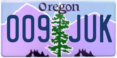 OR license plate 009JUK