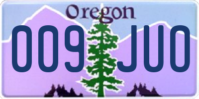 OR license plate 009JUO