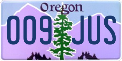 OR license plate 009JUS