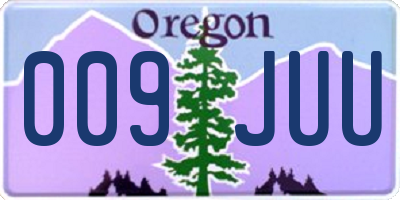 OR license plate 009JUU