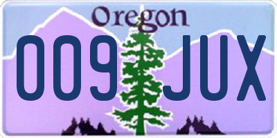 OR license plate 009JUX
