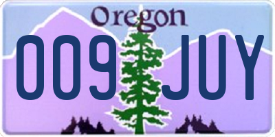 OR license plate 009JUY