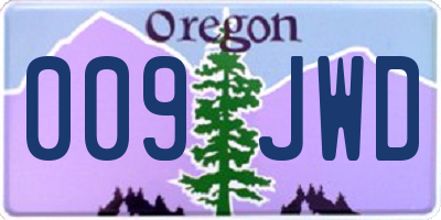 OR license plate 009JWD
