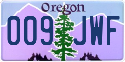 OR license plate 009JWF