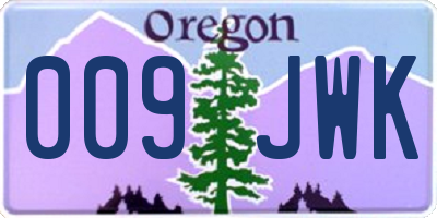 OR license plate 009JWK