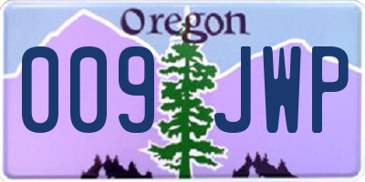 OR license plate 009JWP