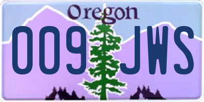 OR license plate 009JWS