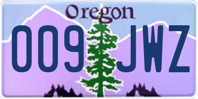 OR license plate 009JWZ