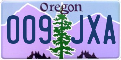 OR license plate 009JXA