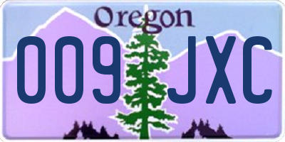 OR license plate 009JXC