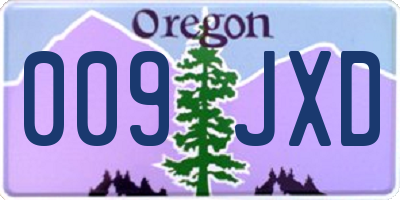 OR license plate 009JXD