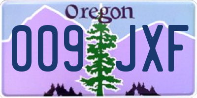 OR license plate 009JXF