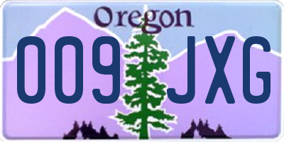 OR license plate 009JXG