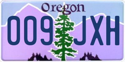OR license plate 009JXH