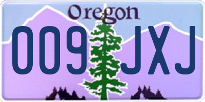 OR license plate 009JXJ