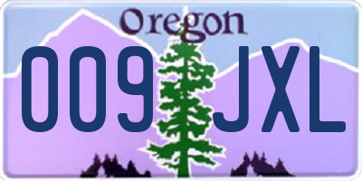 OR license plate 009JXL