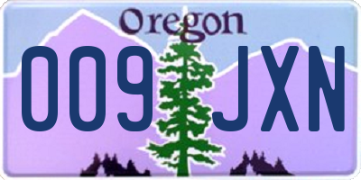 OR license plate 009JXN