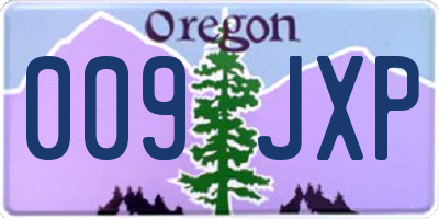 OR license plate 009JXP