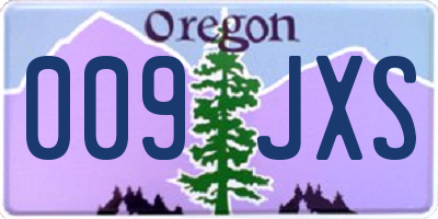 OR license plate 009JXS