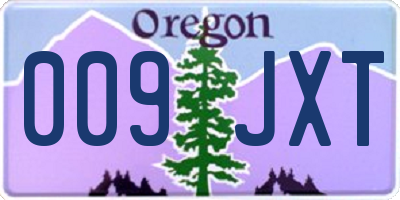 OR license plate 009JXT