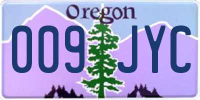 OR license plate 009JYC
