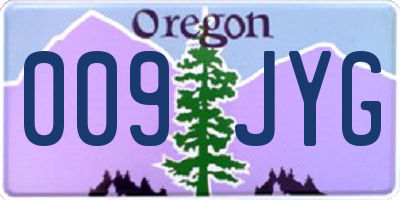 OR license plate 009JYG