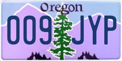 OR license plate 009JYP