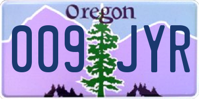 OR license plate 009JYR