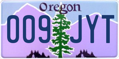 OR license plate 009JYT