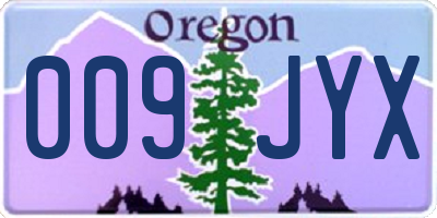 OR license plate 009JYX