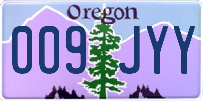 OR license plate 009JYY