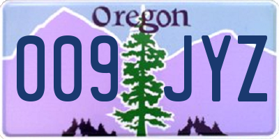 OR license plate 009JYZ