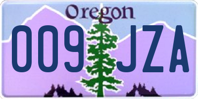 OR license plate 009JZA