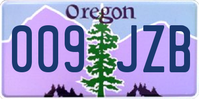 OR license plate 009JZB