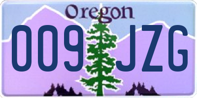 OR license plate 009JZG