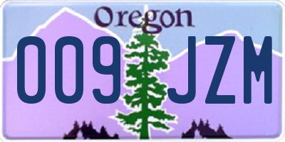 OR license plate 009JZM