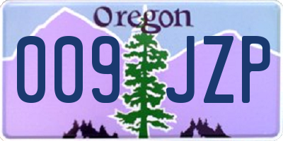 OR license plate 009JZP