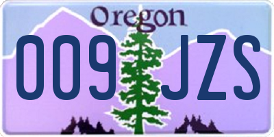 OR license plate 009JZS