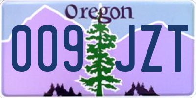 OR license plate 009JZT